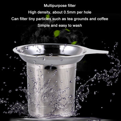 304 Stainless Steel Teapot Flat Bottom High Density Strainer With Handle(Silver) by bashfashion