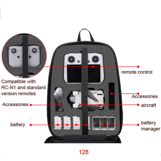 Waterproof Compression Hard Shell Backpack for DJI Mini 3 Pro, Size: 128 Large(Brushed Gray) by bashfashion