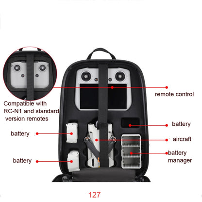 Waterproof Compression Hard Shell Backpack for DJI Mini 3 Pro, Size: 127 Small(Brushed Gray) by bashfashion