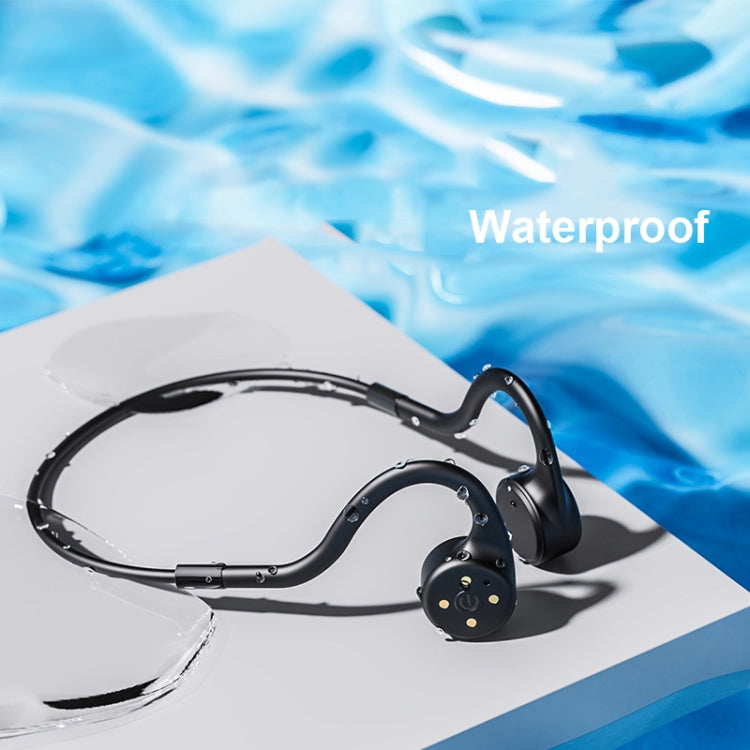 X5 Magnetic Charging Bone Conduction Bluetooth Earphone(Black) by bashfashion