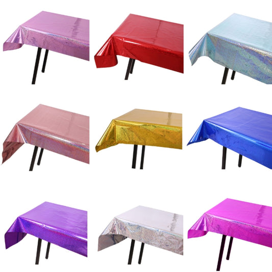 Birthday Party Foil Laser Tablecloth Wedding Decoration Supplies(1x2.7M Red) by bashfashion