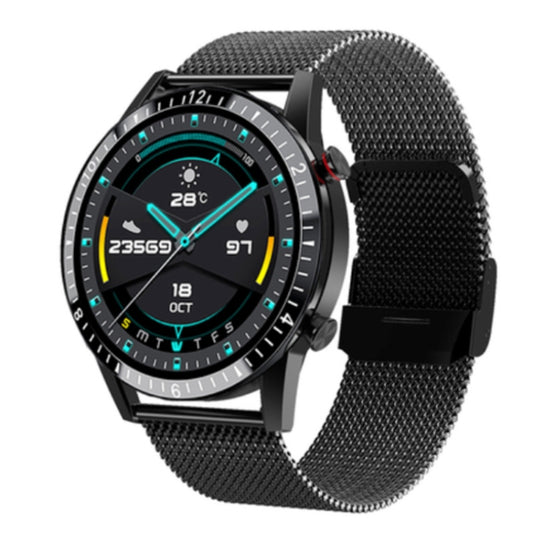 I9 1.5 Inch Heart Rate/Blood Pressure/Blood Oxygen Monitoring Watch, Color: Black Steel by bashfashion