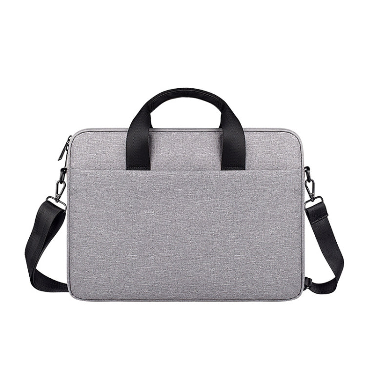 ST09 Portable Single-shoulder Laptop Bag, Size: 14.1-15.4 inches(Gray with Shoulder Strap) by bashfashion