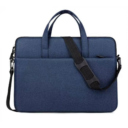 ST09 Portable Single-shoulder Laptop Bag, Size: 14.1-15.4 inches(Navy Cyan with Shoulder Strap) by bashfashion