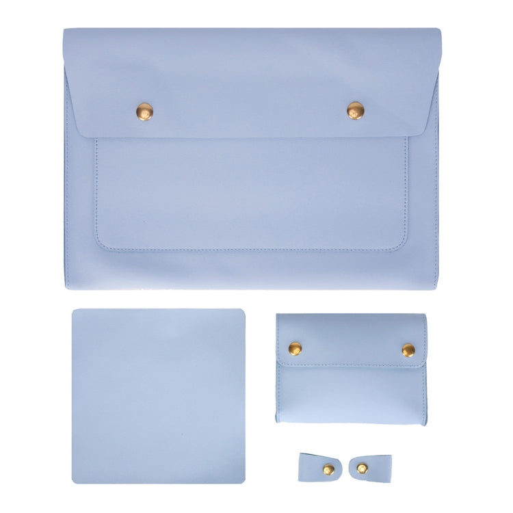 S178 3 In 1 Leather Waterproof Laptop Liner Bag, Size: 13 inches(Baby Blue) by bashfashion