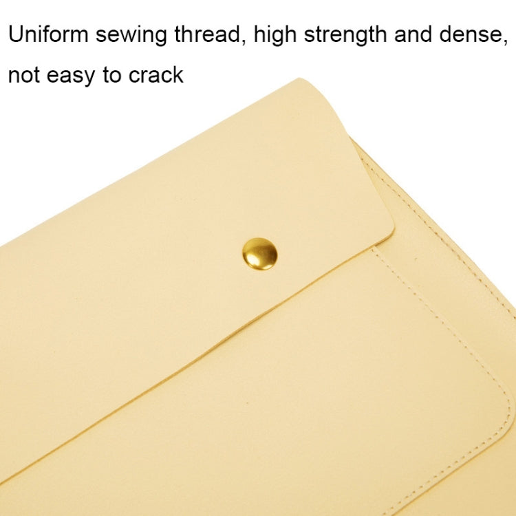 S178 3 In 1 Leather Waterproof Laptop Liner Bag, Size: 13 inches(Light Yellow) by bashfashion