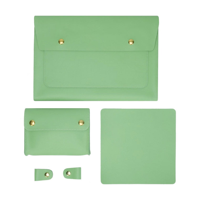 S178 3 In 1 Leather Waterproof Laptop Liner Bag, Size: 14 inches(Avocado Green) by bashfashion