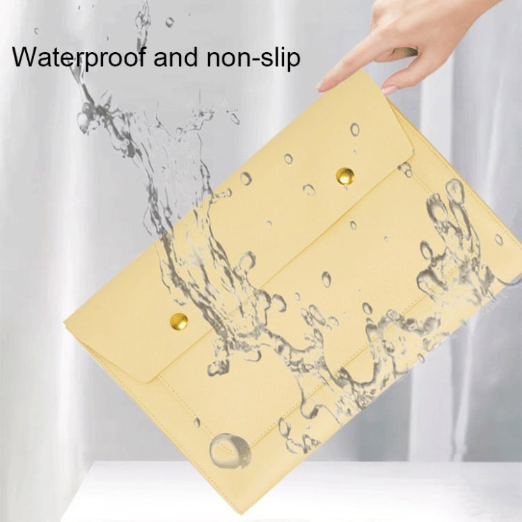 S178 3 In 1 Leather Waterproof Laptop Liner Bag, Size: 15 inches(Light Yellow) by bashfashion