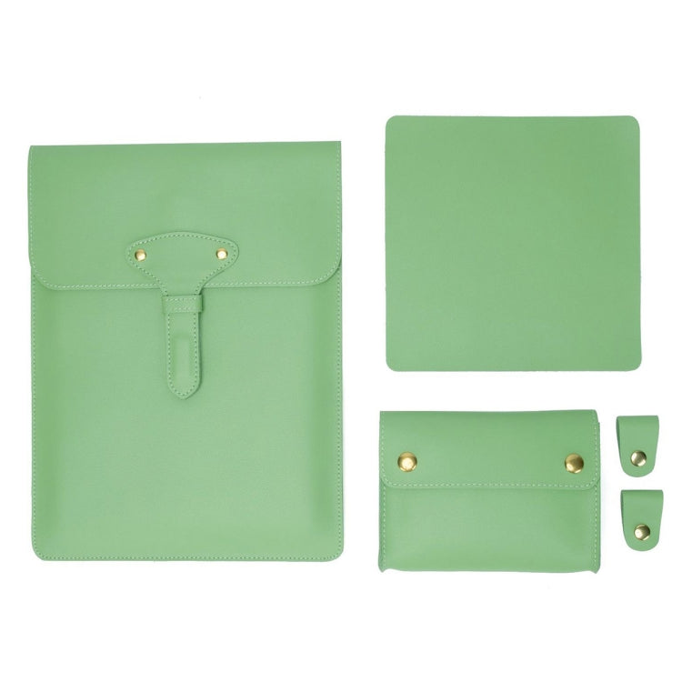 S177 3 In 1 Leather Waterproof Laptop Liner Bags, Size: 13 inches(Avocado Green) by bashfashion