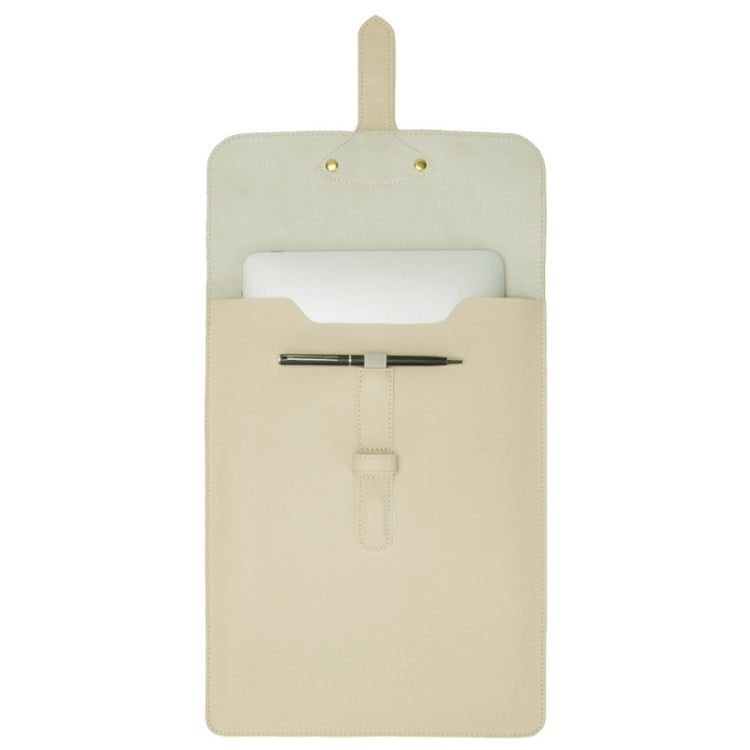 S177 3 In 1 Leather Waterproof Laptop Liner Bags, Size: 13 inches(Light Yellow) by bashfashion