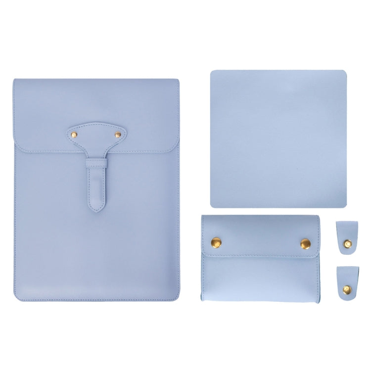 S177 3 In 1 Leather Waterproof Laptop Liner Bags, Size: 14 inches(Baby Blue) by bashfashion