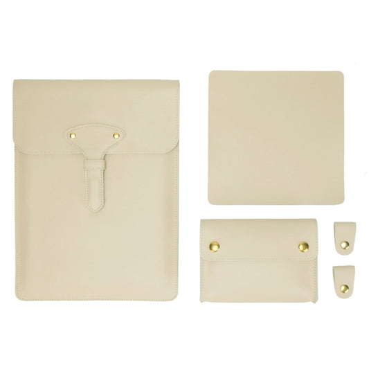 S177 3 In 1 Leather Waterproof Laptop Liner Bags, Size: 14 inches(Apricot) by bashfashion