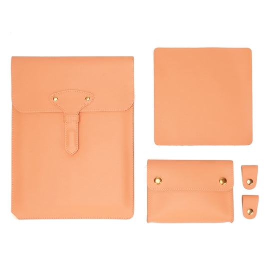 S177 3 In 1 Leather Waterproof Laptop Liner Bags, Size: 15 inches(Honeydet Oranges) by bashfashion