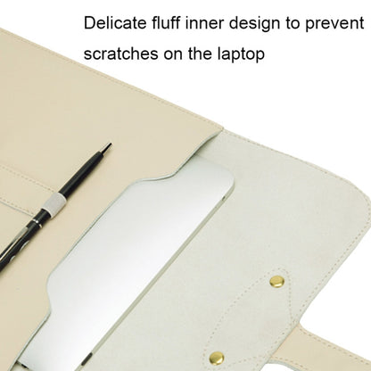S177 3 In 1 Leather Waterproof Laptop Liner Bags, Size: 15 inches(Light Yellow) by bashfashion