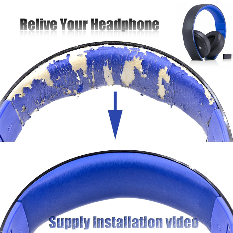 2 PCS Headphone Sponge Cover for SONY PS3 PS4 7.1 Gold,Style: Blue Headband by bashfashion