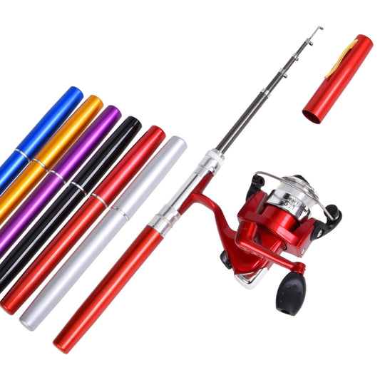 LEO Pen Type Fishing Rod & Spinning Wheel Fishing Reel Portable Pocket Fishing Gear(H8022 Silver) by LEO