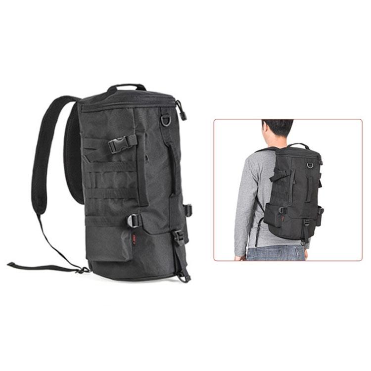 LEO 28085 Cylina Shape Fishing Gear Backpack Fishing Rod Outdoor Shoulder Bag(28085-B Black) by LEO