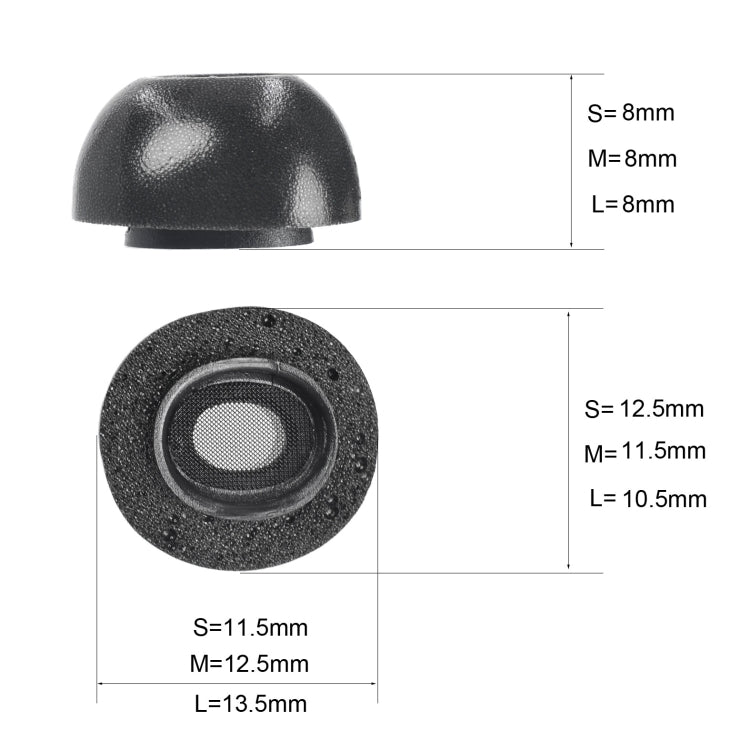 2 PCS Earbuds Memory Foam Ear Caps For TWS Airpods Pro,Size: Medium Black by bashfashion