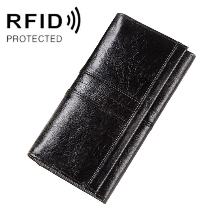 BP806 RFID Anti-Theft Brush Lady Wallet Multi-Card Clutch Bag(Black) by bashfashion