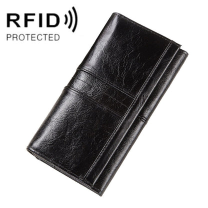 BP806 RFID Anti-Theft Brush Lady Wallet Multi-Card Clutch Bag(Black) by bashfashion