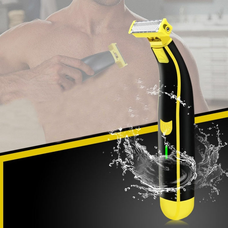 Electric Razor Portable USB Rechargeable Men Shaver(Yellow Black) by bashfashion