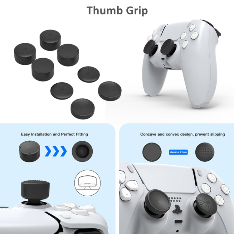 JYS JYS-P5151 For PS5 12 In 1 Handle Charger + Rocker Cap + Privacy Cover + Silicone Cover + Bracket Set, US Plug (Black) by bashfashion