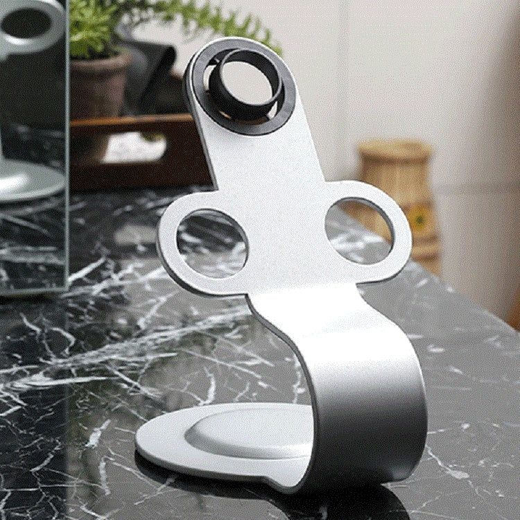 Punch Free Standing Hair Dryer Stand For Dyson 002 Silver by bashfashion