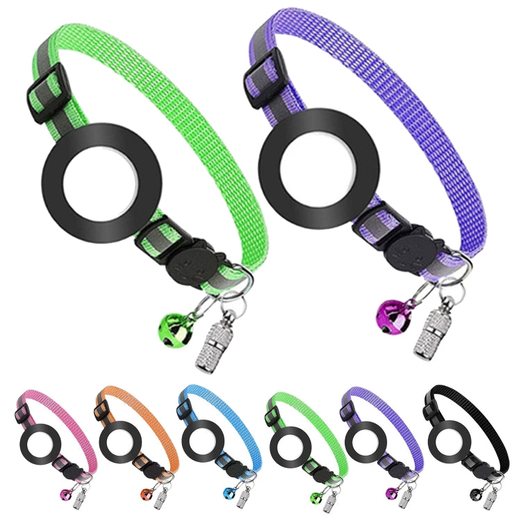 Pet Anti Lost Address Pendant Collar with Bell for Airtag(Green) by bashfashion