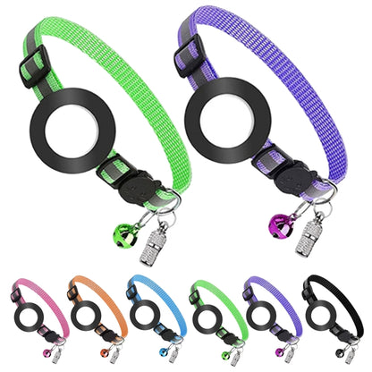 Pet Anti Lost Address Pendant Collar with Bell for Airtag(Green) by bashfashion