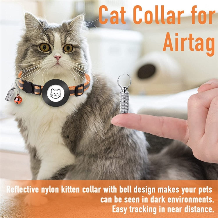 Pet Anti Lost Address Pendant Collar with Bell for Airtag(Green) by bashfashion