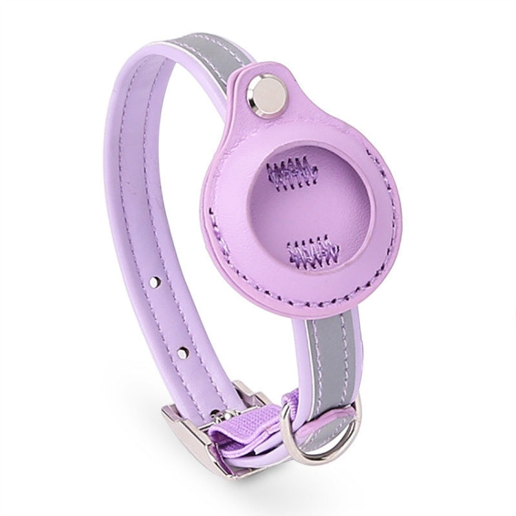 For Airtag Tracker Protective Cover Pet PU Collar, Specification: XS(Purple) by bashfashion
