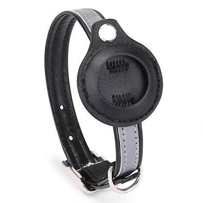 For Airtag Tracker Protective Cover Pet PU Collar, Specification: XS(Black) by bashfashion