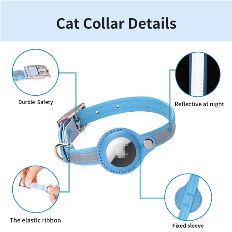 For Airtag Tracker Protective Cover Pet PU Collar, Specification: M(Purple) by bashfashion