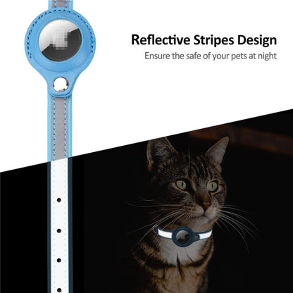 For Airtag Tracker Protective Cover Pet PU Collar, Specification: M(Purple) by bashfashion