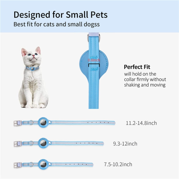 For Airtag Tracker Protective Cover Pet PU Collar, Specification: XS(Blue) by bashfashion