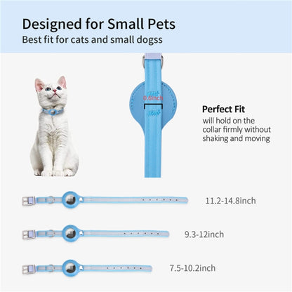 For Airtag Tracker Protective Cover Pet PU Collar, Specification: M(Blue) by bashfashion