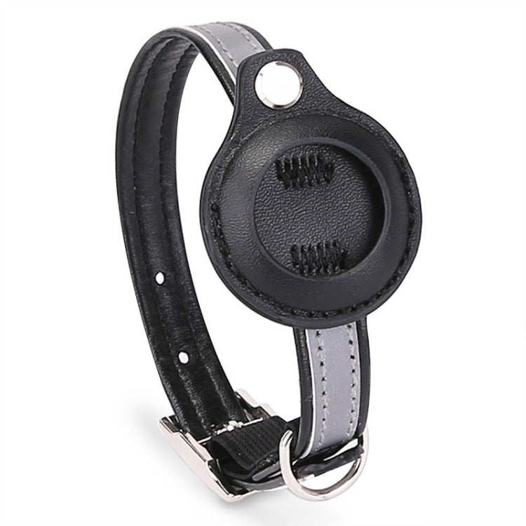 For Airtag Tracker Protective Cover Pet PU Collar, Specification: S(Black) by bashfashion