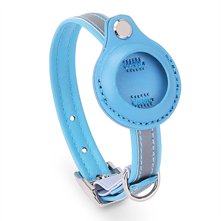 For Airtag Tracker Protective Cover Pet PU Collar, Specification: M(Blue) by bashfashion