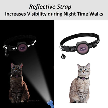 Pet Reflective Collar with Bell for AirTag(Purple) by bashfashion