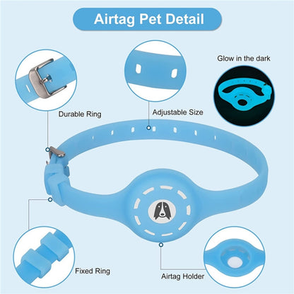 Pet Luminous Collar Locator Cover for Airtag, Specification: S(Luminous Green) by bashfashion