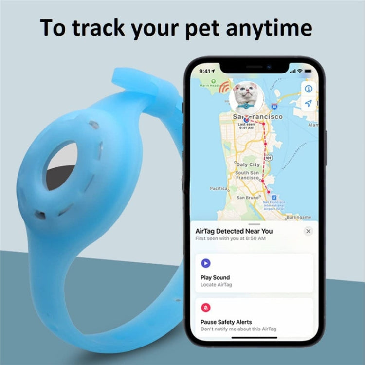 Pet Luminous Collar Locator Cover for Airtag, Specification: S(Luminous Green) by bashfashion