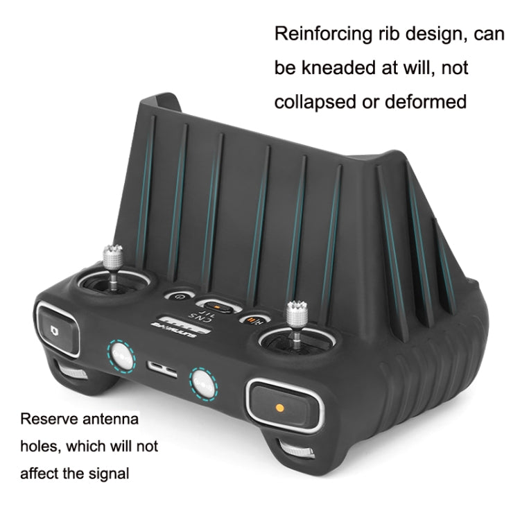 Sunnylife For DJI RC Remote Control Silicone Protective Case, Style: Without Hood (Black) by Sunnylife