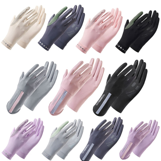 1 Pair XC-14 Riding Driving Sunscreen Anti-UV Fingerless Ice Silk Gloves, Style: Line (Light Gray) by bashfashion