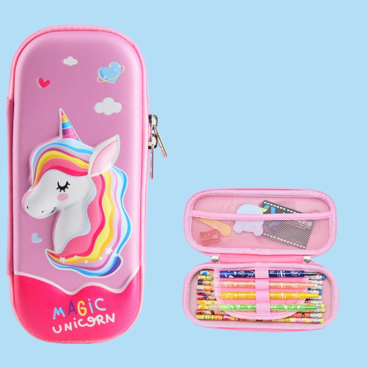 Uime EVA 3D Multi-compartment Pencil Case Stationery Box Children School Supplies(Rainbow Horse) by bashfashion