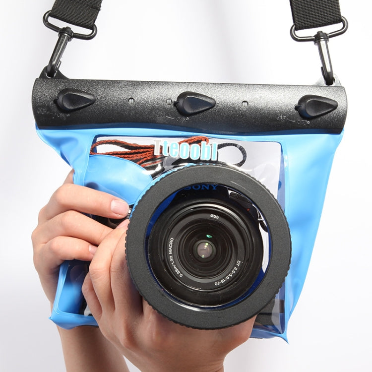 Tteoobl 20m Underwater Diving Camera Housing Case Pouch Camera Waterproof Dry Bag, Size: M(Blue) by Tteoobl