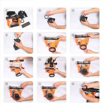 Tteoobl 20m Underwater Diving Camera Housing Case Pouch Camera Waterproof Dry Bag, Size: M(Blue) by Tteoobl