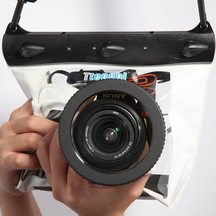 Tteoobl 20m Underwater Diving Camera Housing Case Pouch Camera Waterproof Dry Bag, Size: L(White) by Tteoobl
