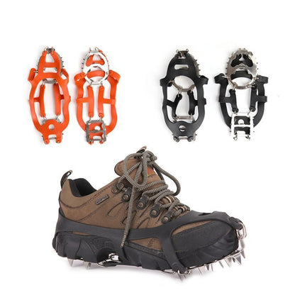 1 Pair 18 Large Spikes Crampons Outdoor Winter Walk Ice Fishing Snow Shoe Spikes,Size: L Black by bashfashion