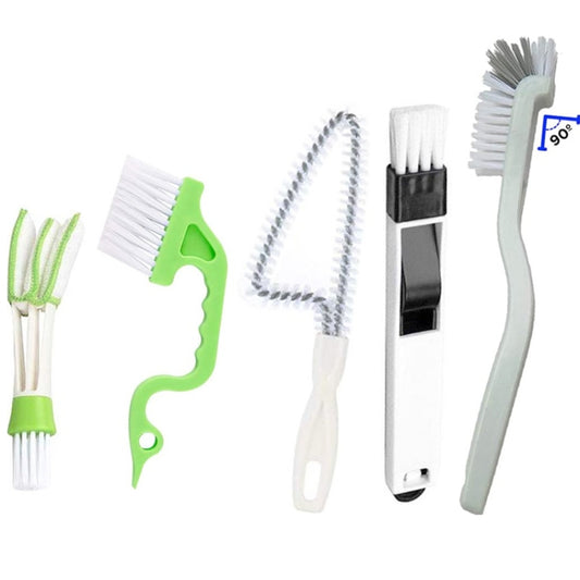 5PCS / Set Groove Cleaning Brush Multi-tool Household Door and Window Brush(White) by bashfashion