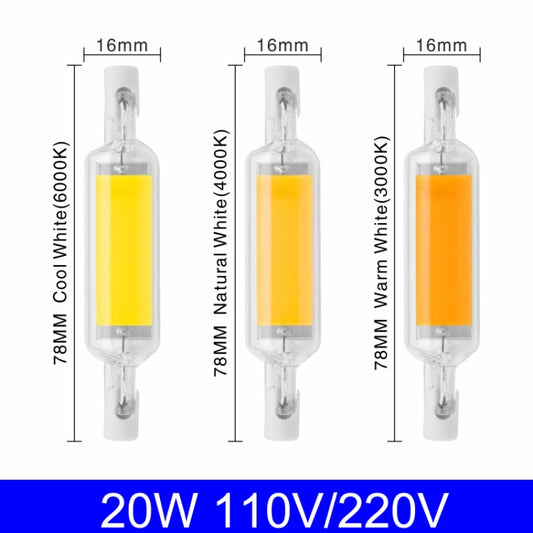 78MM 10W R7S LED COB Dimmer Glass Lamp Double-end Horizontal Plug-in Light(220V Warm White Light) by bashfashion